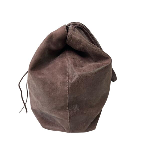 Hobo Kingston Shiny Sheen Brown Leather Tote Bag Purse Large Tassels - Picture 6 of 16